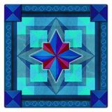 Box On Box Blue Red 24 x 24 Custom Shape Metal Sign