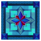 Box On Box Blue Red 36 x 36 Custom Shape Metal Sign