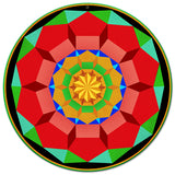 Pentagon Circle Quilt 14 x 14 Round Metal Sign