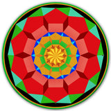 Pentagon Circle Quilt GBO 28 x 28 Round Metal Sign