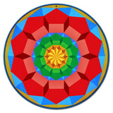 Pentagon Circle Quilt BRGY 14 x 14 Round Metal Sign