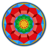 Pentagon Circle Quilt BRGY 28 x 28 Round Metal Sign