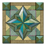 8 Point Quilt Earthtones Light 24 x 24 Custom Shape Metal Sign