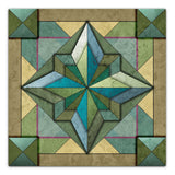 8 Point Quilt Earthtones Light 36 x 36 Custom Shape Metal Sign