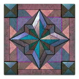 8 Point Quilt Earthtones Dark 36 x 36 Custom Shape Metal Sign