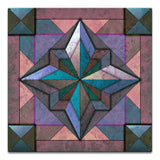8 Point Quilt Earthtones Dark 18 x 18 Custom Shape Metal Sign