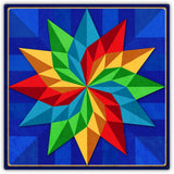 Pinwheel Quilt Blue Green Yellow Red 42 x 42 Custom Shape Metal Sign