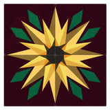 Sunflower Burgundy Bkgd 4pcs 48 x 48 Custom Shape Metal Sign