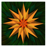 Sunflower Sphere Orange Green 4pcs 48 x 48 Custom Shape Metal Sign