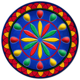 Daddy Hex Sign Blue Bkgd 14 x 14 Round Metal Sign