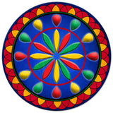 Daddy Hex Sign Blue Bkgd 14 x 14 Round Metal Sign