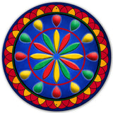 Daddy Hex Sign Blue Bkgd 28 x 28 Round Metal Sign