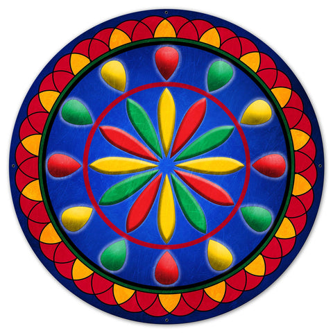 Daddy Hex Sign Blue Bkgd 36 x 36 Custom Shape Metal Sign