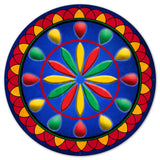 Daddy Hex Sign Blue Bkgd 36 x 36 Custom Shape Metal Sign