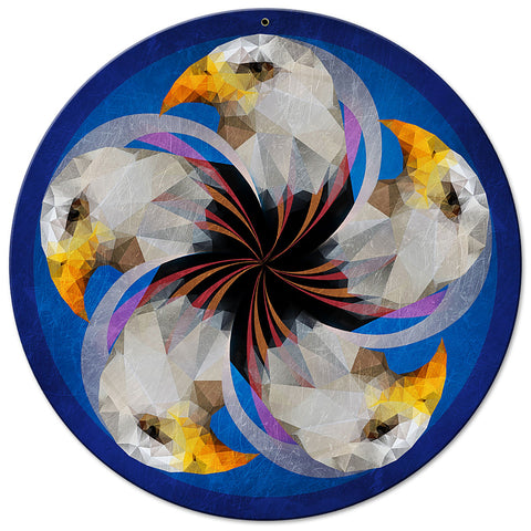 Eagle Hex Sign 14 x 14 Round Metal Sign