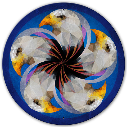 Eagle Hex Sign 28 x 28 Round Metal Sign