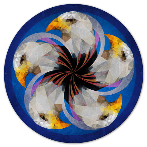 Eagle Hex Sign 36 x 36 Custom Shape Metal Sign