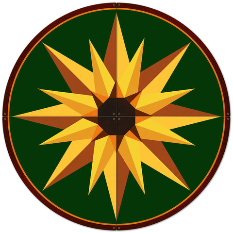 Sunflower Green Bkgd 4PCS 48 x 48 Custom Shape Metal Sign