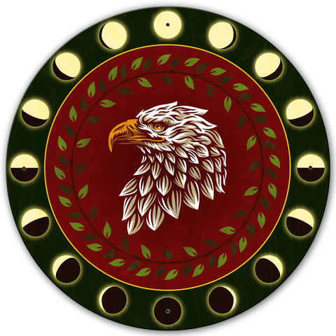 Eagle And Branches Hex Sign 28 x 28 Round Metal Sign