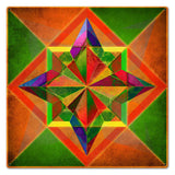 8 Point And Triangles Prism Colors 24 x 24 Custom Shape Metal Sign