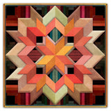 Box Log Cabin Earth tones 36 x 36 Custom Shape Metal Sign