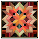 Box Log Cabin Earth tones 18 x 18 Custom Shape Metal Sign