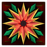 Sunflower Log Cabin 24 x 24 Custom Shape Metal Sign