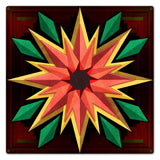 Sunflower Log Cabin 24 x 24 Custom Shape Metal Sign