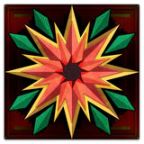 Sunflower Log Cabin 36 x 36 Custom Shape Metal Sign