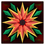 Sunflower Log Cabin 36 x 36 Custom Shape Metal Sign