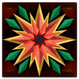 Sunflower Log Cabin 18 x 18 Custom Shape Metal Sign