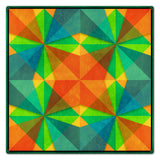 Orange Green Blue Squares Triangles 24 x 24 Custom Shape Metal Sign