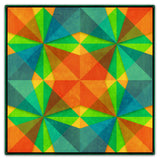 Orange Green Blue Squares Triangles 36 x 36 Custom Shape Metal Sign