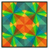 Orange Green Blue Squares Triangles 36 x 36 Custom Shape Metal Sign