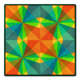 Orange Green Blue Squares Triangles 18 x 18 Custom Shape Metal Sign