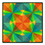 Orange Green Blue Squares Triangles 18 x 18 Custom Shape Metal Sign