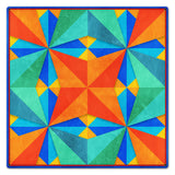 Blue Green Orange Squares Triangles 24 x 24 Custom Shape Metal Sign