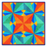 Blue Green Orange Squares Triangles 24 x 24 Custom Shape Metal Sign