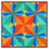 Blue Green Orange Squares Triangles 36 x 36 Custom Shape Metal Sign