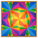 Triangles Squares Circle Orange Blue Magenta 36 x 36 Custom Shape Metal Sign