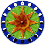 Eight Point Star Moon Phases Hex Sign 28 x 28 Round Metal Sign