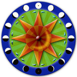 Eight Point Star Moon Phases Hex Sign 28 x 28 Round Metal Sign