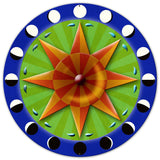 Eight Point Star Moon Phases Hex Sign 36 x 36 Custom Shape Metal Sign