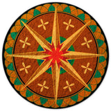 Eight Point Star Flowers Hex Sign 36 x 36 Custom Shape Metal Sign