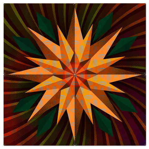 Sunflower Sphere Colorful 4PCS 42 x 42 Custom Shape Metal Sign