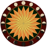 Moon Phases Hex Sign Multi-Starburst Red Green 4PCS 42 x 42 Custom Shape Metal Sign