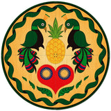 Peacocks And Heart Hex Sign 4PCS 42 x 42 Custom Shape Metal Sign