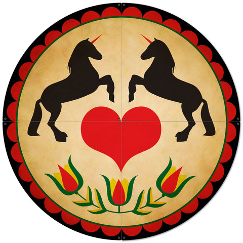 Unicorn Hex Sign 4PCS 42 x 42 Custom Shape Metal Sign