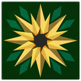 Sunflower Green Bkgd 30 x 30 Custom Shape Metal Sign