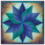 Around The World Starburst Pattern 30 x 30 Custom Shape Metal Sign